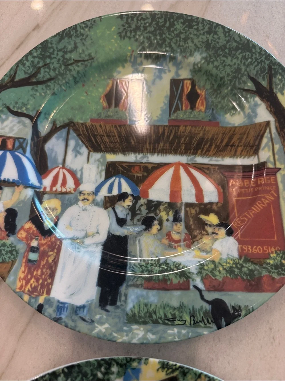 Set of 6 Guy Buffet Collection - Marche Aux Fleurs dinner plates